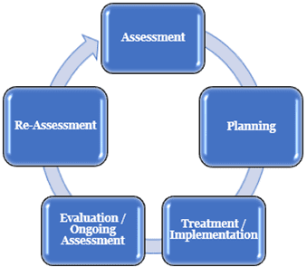 A diagram of assessment and re-assessment